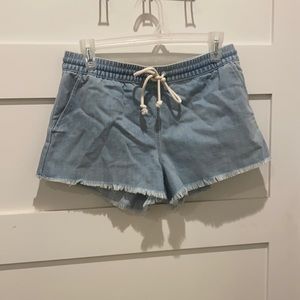 Drawstring jean shorts